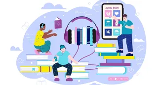 Audio Books Flat Illustration